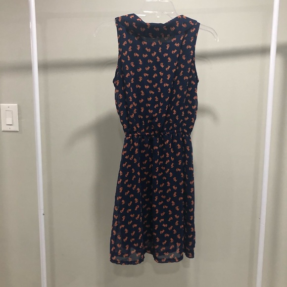 Navy blue patterned summer dress - Picture 2 of 2